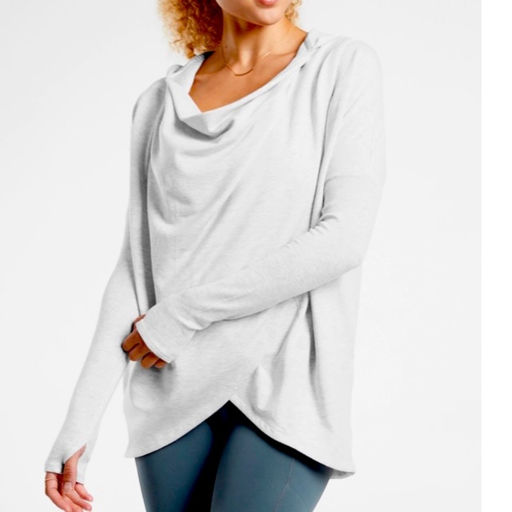 ATHLETA Purana Wrap Sweatshirt in Heather Gray - Size Small NWOT
